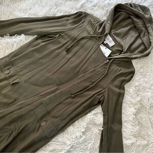 Jack BB Dakota Delsol Asymmetrical Zip Trench Jacket Coat Capers Small